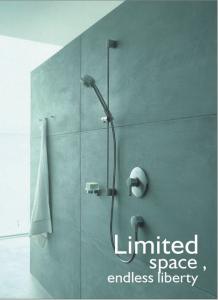 Wholesale Modern Single Lever Wall Mount Bathroom Sink Faucet Brass Concealed Taps , Polished Chrome from china suppliers