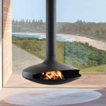 60x40x20 Inch Floating Portable Wood Burning Fire Pit Wall Mounted