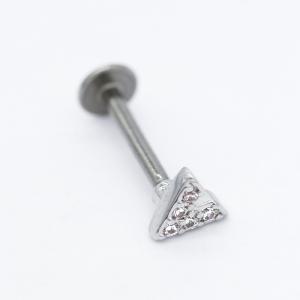 Wholesale V Shape Crystal Gems Labret Back Earrings Surgical Steel 8mm from china suppliers