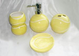 Wholesale Stoneware Porcelain Ceramic Bathroom Set Earthenware Hand Painted Tennis Ball Shaped from china suppliers