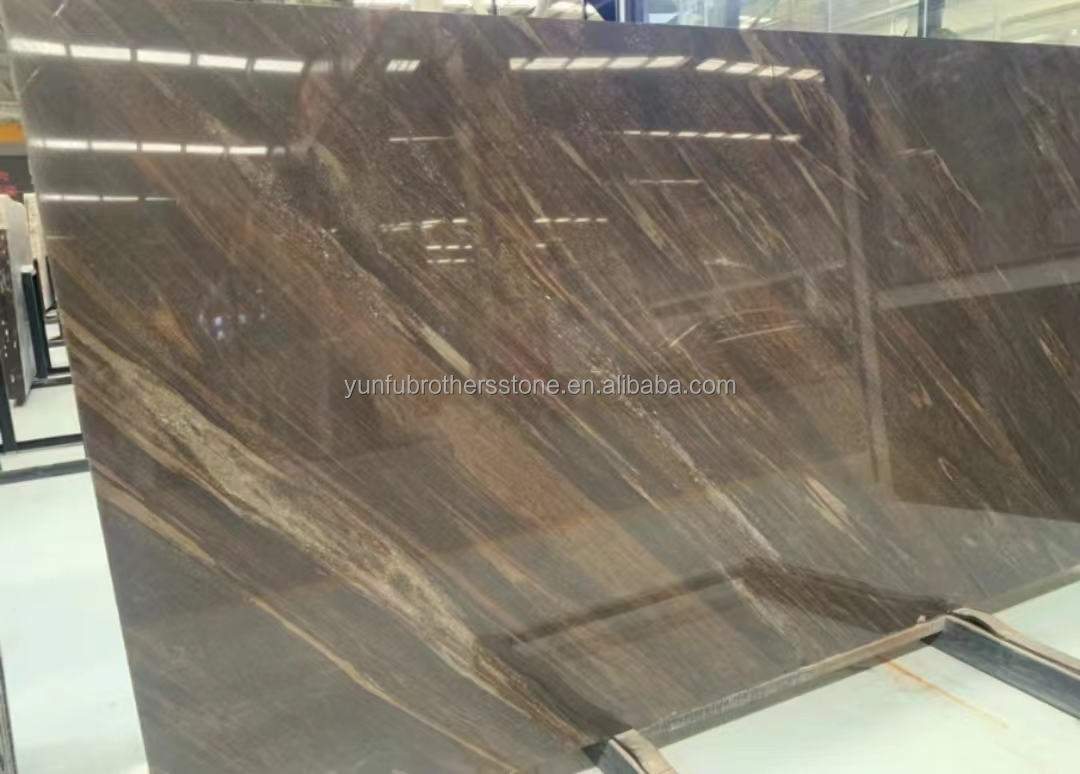 Modern Style Hotel Flooring Sheet Customized Golden Sand Quicksand Brown Granite Marble
