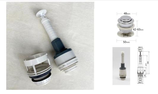 Dual Flush Toilet Fill Valve For Toilet Kit Manual Control Flushing Speed ≥2.3L/S