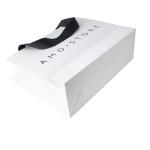 Mini White Branded Paper Bags Company Logo Promotional For Business Emboss