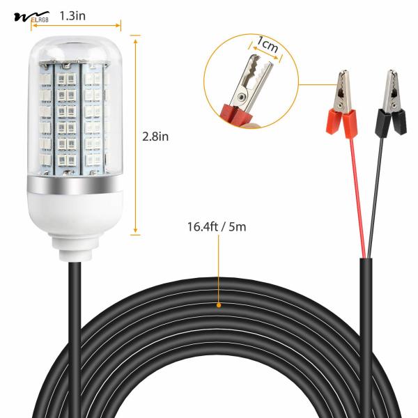 Acrylic Shade Material 12V 10W/45W LED Submersible Fishing Light for Squid and