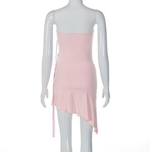 Wholesale OEM maufactory European and American style 2023 Summer new short polyester sexy tube top skirt fashion dress from china suppliers