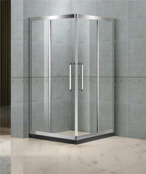 Corner Enter Sliding Shower Boxes With Two Middle Stainless Steel Profiles and 8