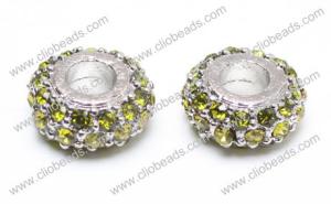 Wholesale Charming Large Hole Crystal Pave Alloy Rondelles AL16163 Jewelry Beads Findings from china suppliers