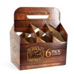 Corrugated 4 Bottle Cardboard Wine Carrier Flexographic Printing Matt Lamination