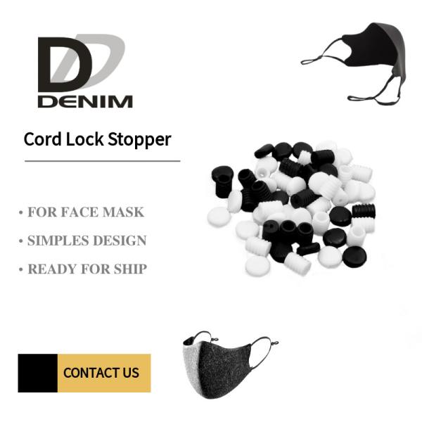 Black Plastic Cord Stopper For Masks Adjusted Size European Standard Eco
