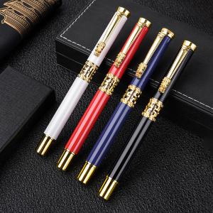 Wholesale Chinese Style Metal Business Stationery Set Hollow Out Dragon Head Roller Ball Pen from china suppliers