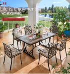 Contemporary Restaurant Stackable Cast Aluminium Outdoor Dining Chairs