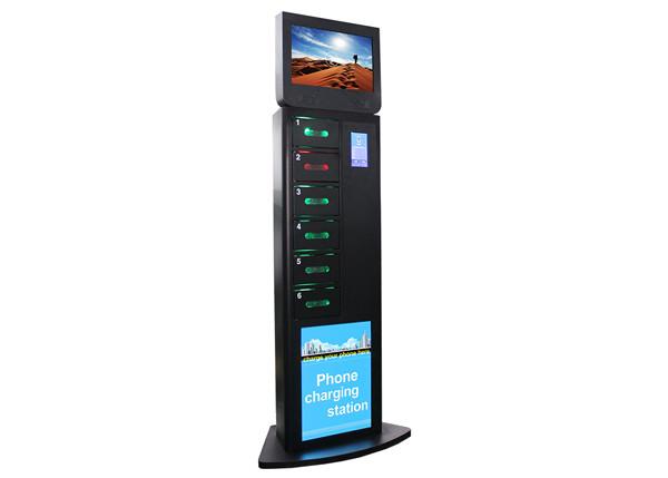 Remote Advertising Multi Languages Mobile Phone Charging station 6 Digital