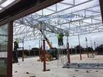 Prefabricated Flat Roof Steel Workshop Buildings Environment Protection