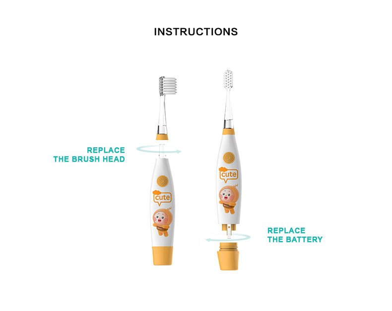 Soft Waterproof Electric Toothbrush IPX7 Cleaning Childrens Battery Toothbrush