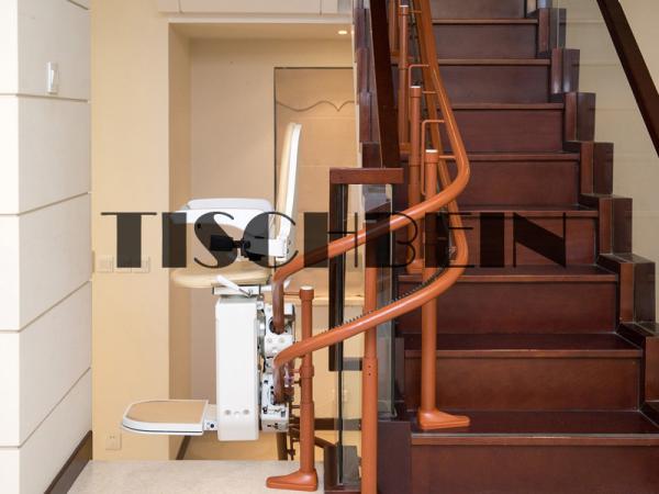Government Office Wheelchair Lift 250kg Curcled Guide Rail Barrier-free