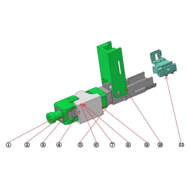 FTTH Fiber Optic Quick Connector SC APC Field Install 0.3dB For Drop Cable