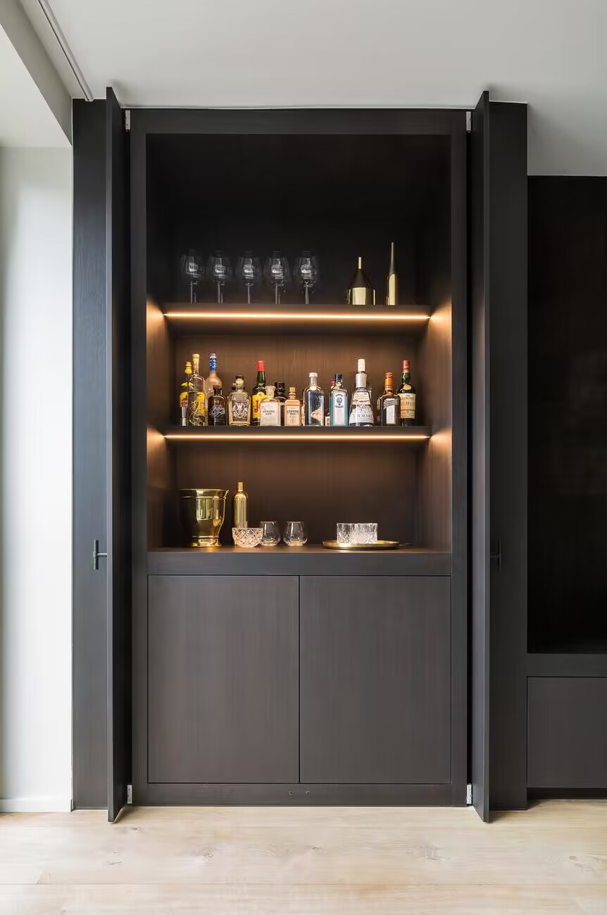 Wood Style PANEL Wine Bar Display for Living Room Luxury Home Furniture Modern Design