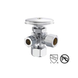 Wholesale 15mm Solder Brass 3 Way Angle Stop Valve 1/2 Inch Female / Male Thread from china suppliers