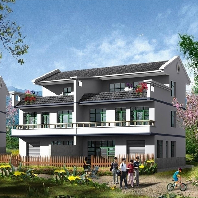 Four Bedrooms Customized Cheap Construction Prefab Light Steel Structure Villa House Design Prefab House/Home/Villa