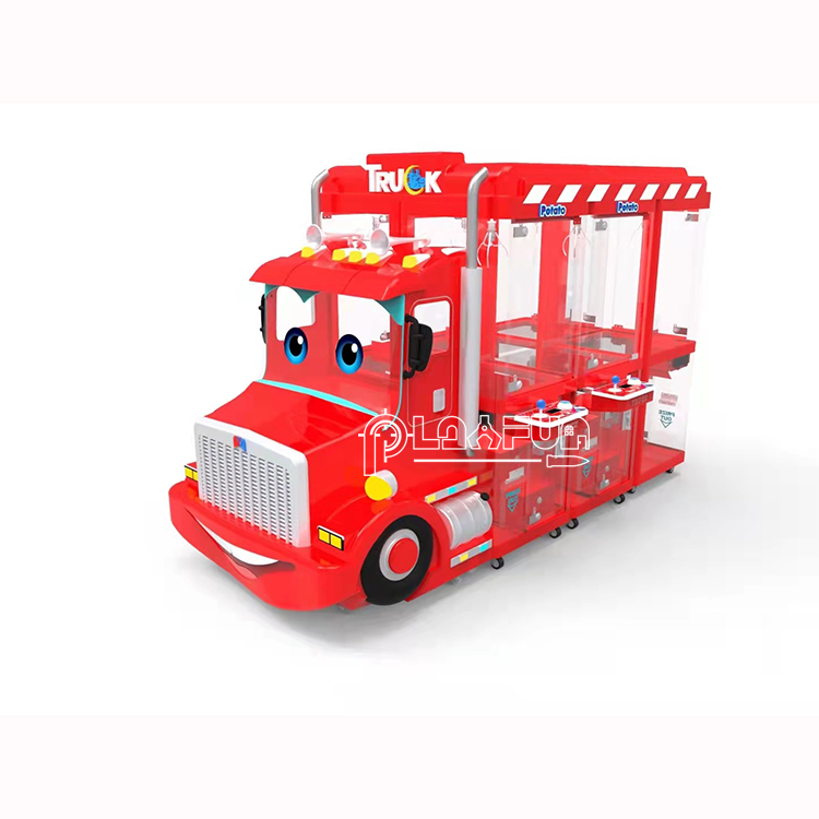 Brazil Popular Coin-operated 6 Players 8-10 cm Stuffed Animal Toys Doll Gift Christmas Truck Crane Claw Game Vending Machine