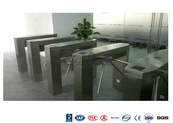 Waist High Railway Access Control Turnstiles Stainless Steel Silver RFID Reader