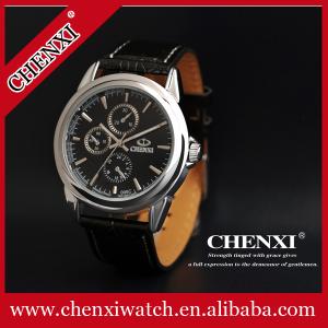 Wholesale Fashion Wristwatches L005C Black White Stainless Steel Caseback Gift Watches Wholesale Price Leather Men Watch from china suppliers