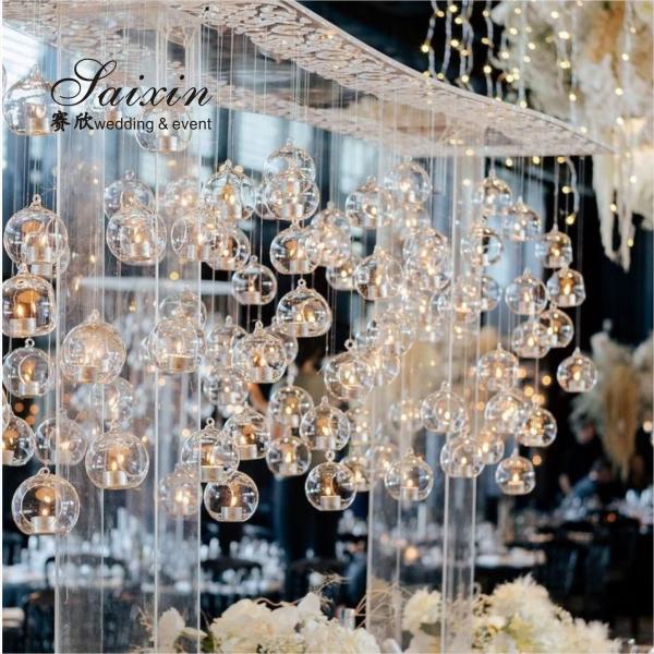 Candelabra Crystal Candle Centerpiece Acrylic Laser Cut Rectangle Pedestal