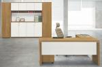 modern wood office manager L type table Foshan furniture in stock