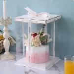 Transparent Custom Luxury Clear Tall Wedding Food Handmade OEM Square Plastic