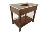 White quart simple design American hotel Custom made dark walnut Wooden bathroom