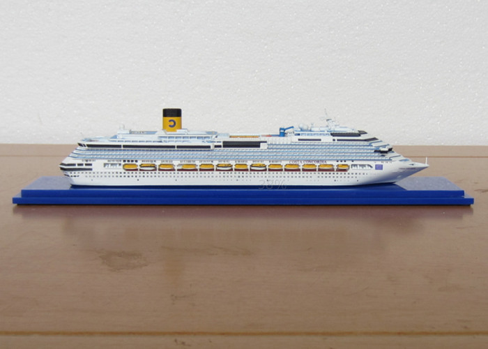 Scale 1:1200 Outdoor Decoration Costa Concordia Model , Cruise Ship Business Model
