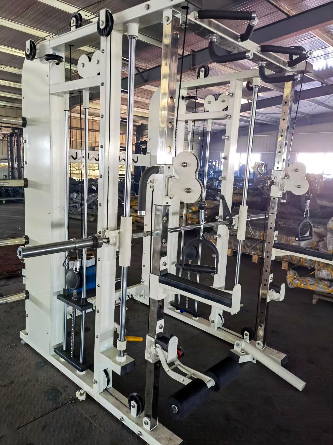 Gym Equipment Multi Functional Smith Machine With Weight Stack Cable Crossover Machine