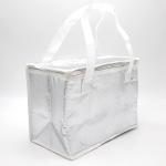 White Promotional Non Woven Material aluminum cooler bag thermal bag with Zipper