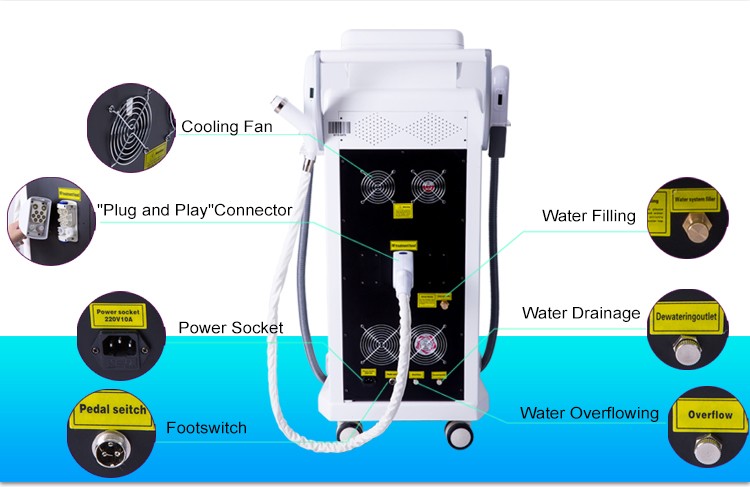 Hottest elight ipl rf nd yag laser multifunction beauty apparatus with CE