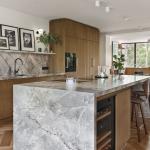 Manufacturer Customized Modern Flat Panel Modern Designs Wood Veneer Kitchen