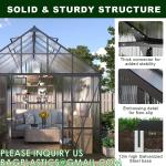 Portable Plant GreenHouse Zippered Door Windows, Galvanized Steel Hoops, Glass