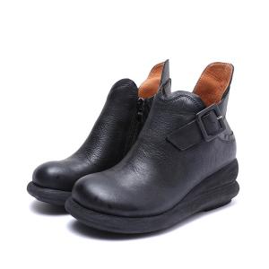Wholesale S235 Factory retro thick-soled leather heightened short boots Martin boots women fashion boots women shoes from china suppliers