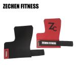 Red Fingerless Crossfit Grips Palm Protection Microfiber Leather Gymnastic Hand