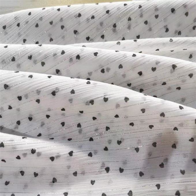 Digital Print Yarn Silver Chiffon Fabric 75dx75d 120gsm
