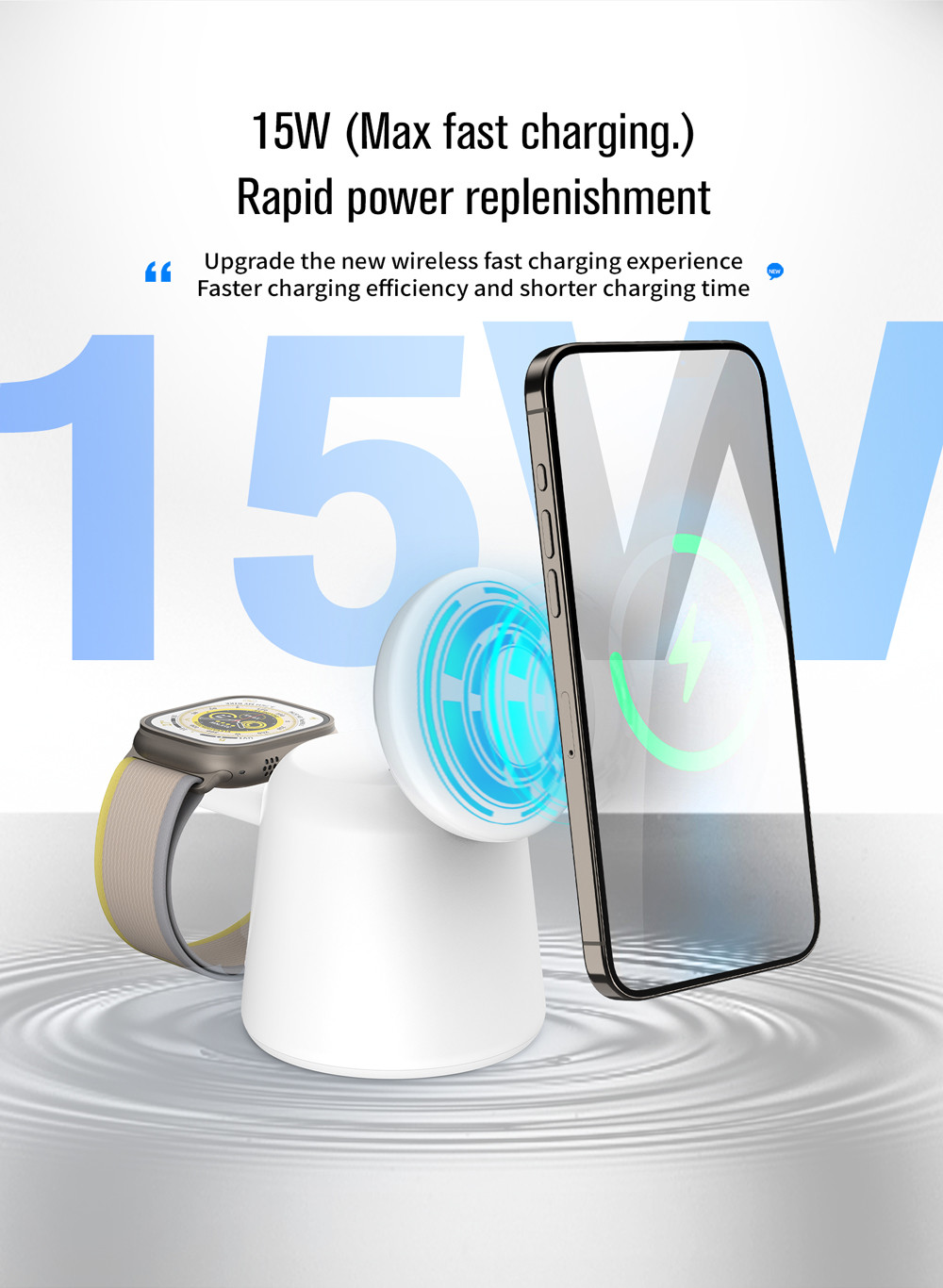 Charging Efficiency ≥75% Multifunction Wireless Charger with Fidget Spinner Light Input 5V/2.1A