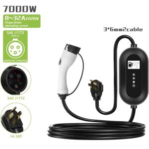 Wholesale 7KW 1-Phase EV Car Charger 32A Home Wallbox Electric Car Charging Station J1772 Cap from china suppliers