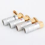 Right Angle 4mm Nakamichi Banana Plugs Aluminum Shell 24K Gold Plated