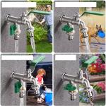 Garden Hose Faucet Water Tap Brass Ball Valve Outdoor Yard Bibcock Double