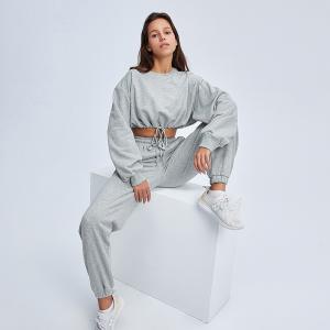 Wholesale women winter running crop top and jogger pants from china suppliers