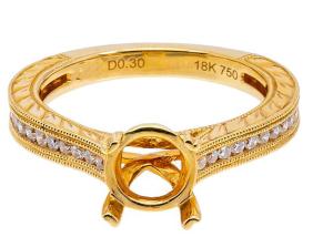 Wholesale Real Diamond Semi Mount Jewelry Ring Round Shape Dia 1.6-1.7mm 0.61ct from china suppliers