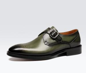 Wholesale 38 - 48 Size Mens Monk Strap Shoes , Buckle Dress Shoes Rubber Outsole from china suppliers