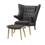 Nordic Style Fashion Wooden Lounge Leisure Chair Ottoman Upholstered Cushion