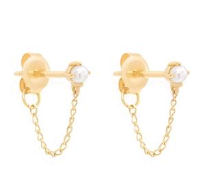 Wholesale 925 Sterling Silver Chain Drop Pearl Earrings White Freshwater Pearl Earrings from china suppliers