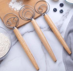 Wholesale Dough Whisk with Stainless Steel Ring &amp; Wooden Whisk For Bread Baking Tool from china suppliers