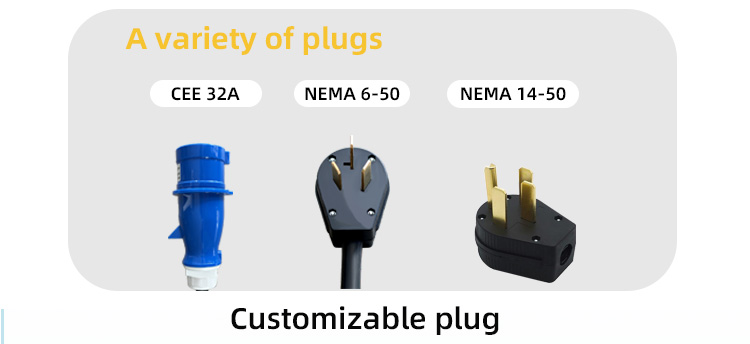 Condition Interface Charging Power Stations Portable 7KW Type 2 Electric Car Fast Charger with Adjustable 32A Max Current